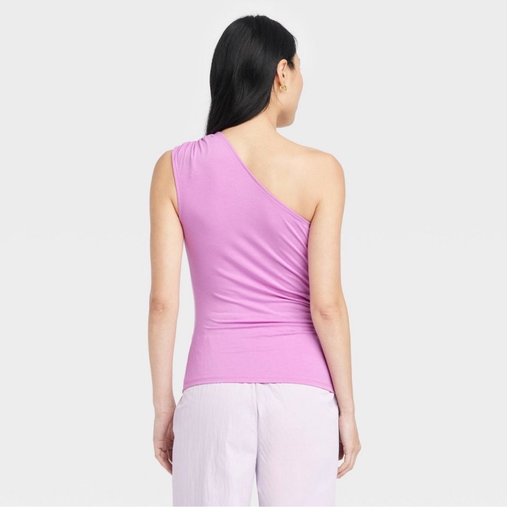 NWT Women's Slim Fit One Shoulder Tank Top - A New Day Violet L - Picture 4 of 6